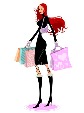 girl with shopping bags