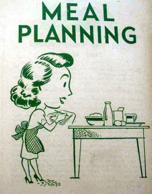 Vintage housewife meal planning